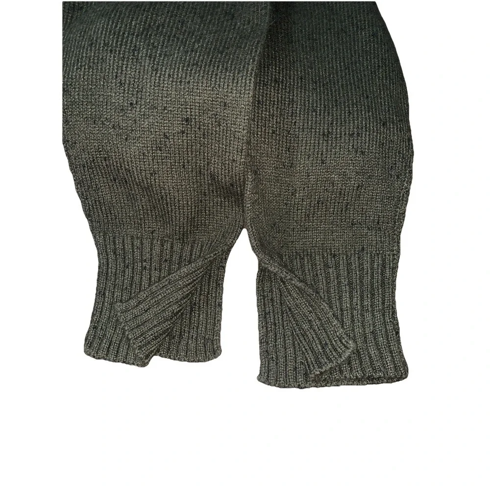 Michael Michael Kors Sweater Women L Olive Green Turtleneck Knit Logo Wool Blend